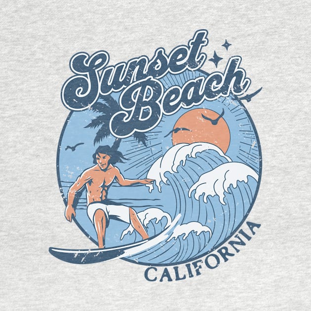 1970s Vintage Surfing Sunset Beach, California Retro Sunset // Old School Surfer // Surf California by Now Boarding